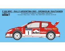 Decal – Peugeot 206 WRC 2003  Rally Argentina 2003